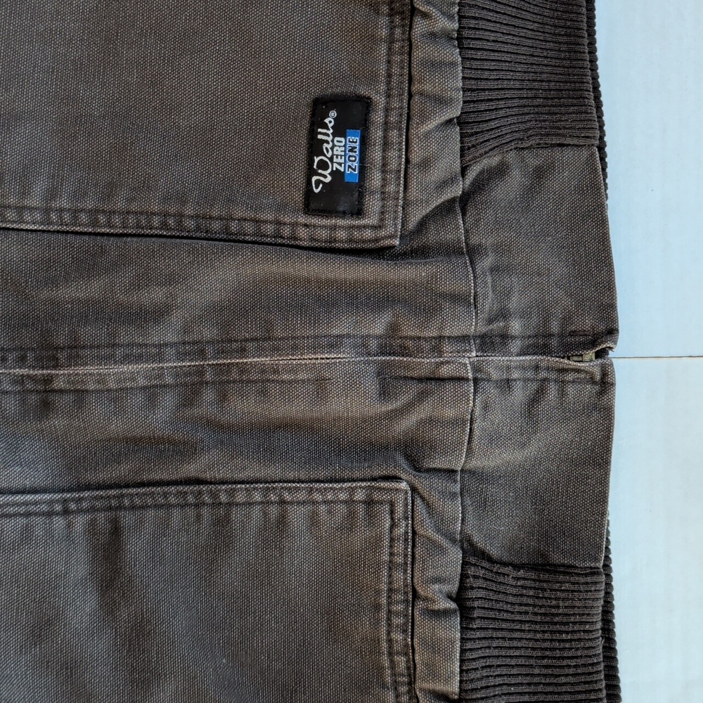 Vtg. Walls Zero Zone Insulated Fleece Lined Hooded Canvas Jacket 2XL Brown Green - Picture 15 of 16